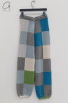 YANYAN KNITS Check Colorblock Sweatpants YYK-YYW23-0181-LANLV Blue/Green YYK-YYW23-0182